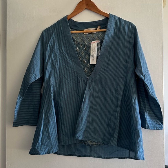 Soft Surroundings Tops - NWT Soft Surroundings Dark Teal Blue 2-Piece Boho Commelina Blouse size Small